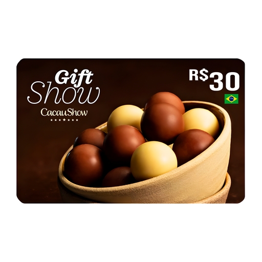 Gift Card Cacau Show 30 Reais