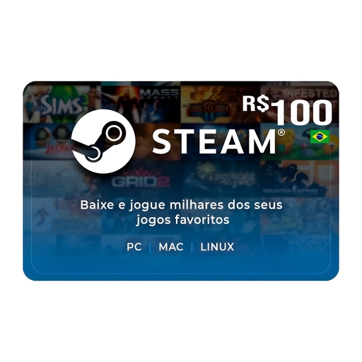 Gift Card Steam 100 reais